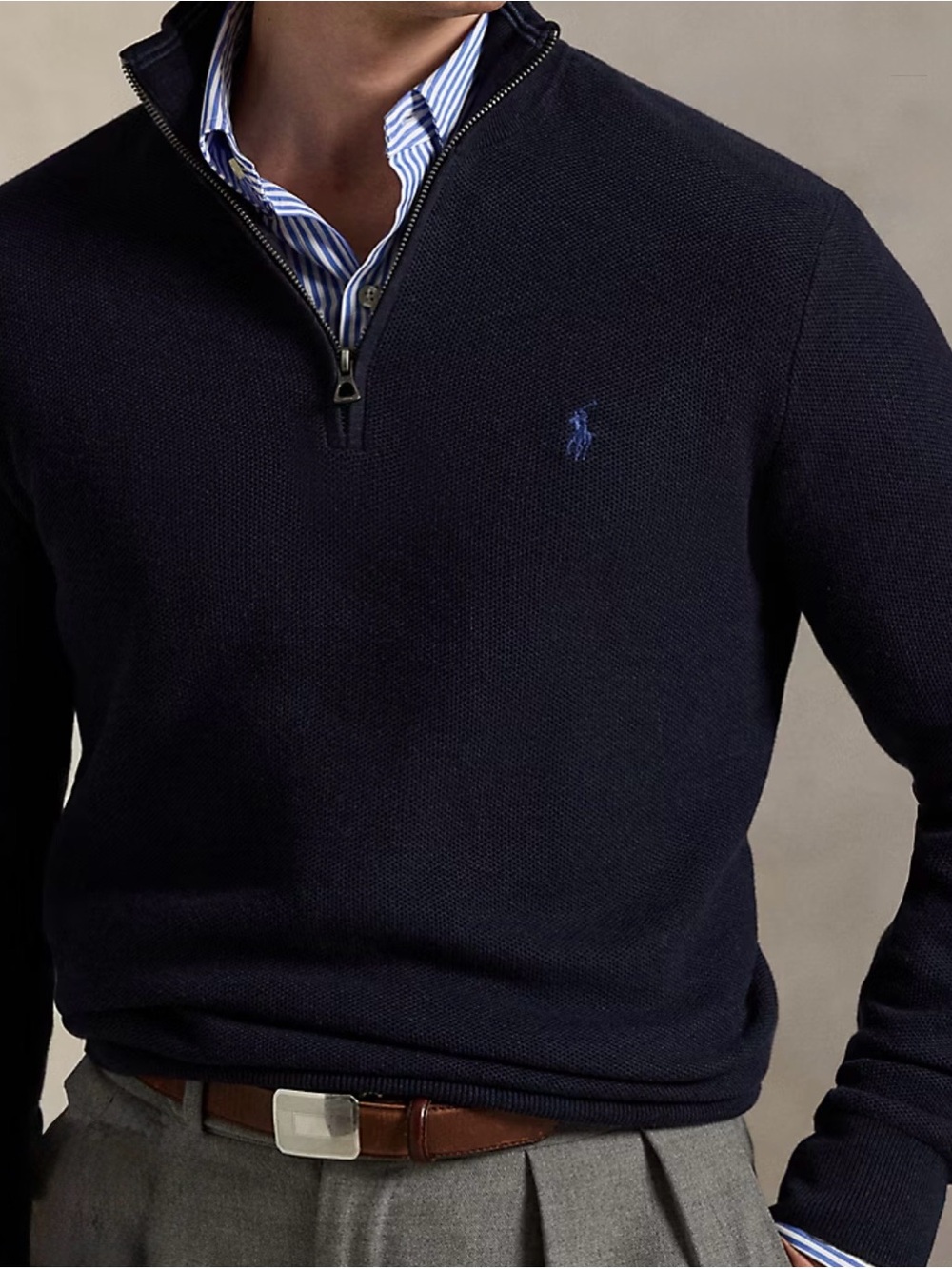 Polo Ralph Lauren Mesh-Knit Cotton Quarter-Zip
Sweater